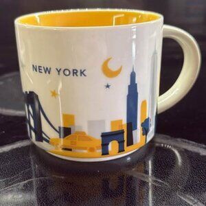 Starbucks New York “You are Here” Collection Coffee Mug 14oz Cup Yellow